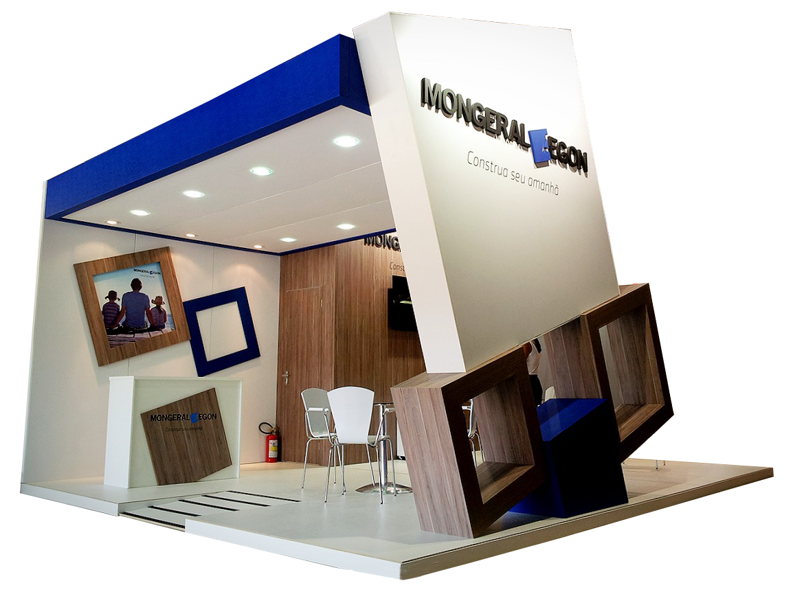 Stand de Mongeral Aegon por Valleserv - Marcenaria Corporativa e Eventos